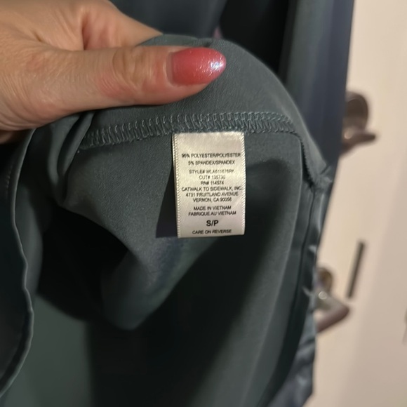 PLEIONE | Anthropologie Dusty Blue Long Sleeve Polo Satin Blouse - Picture 11 of 13